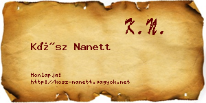 Kósz Nanett névjegykártya